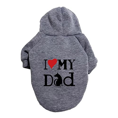 Hundepullover I Love My MOM / I Love My DAD Brief Druck Hundekleidung Große und kleine Hundepullover Haustierpullover Hundekleidung Haustierkleidung Kleidung Hundemantel Winter XS-9XL (b-Grey, 2XL) von Kielsjajd