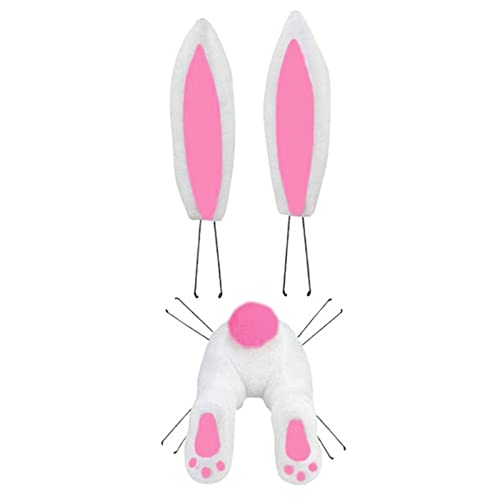 Osterkranz mit Hase Hintern und Ohren, Ostern Kranz mit Hase Frühlingskranz Osterkranz Tür Willkommenskarte Türkranz an Der Haustür Verziert Beleuchtet Deko Frühling Osterhasen (Pink #1, One Size) von Kielsjajd