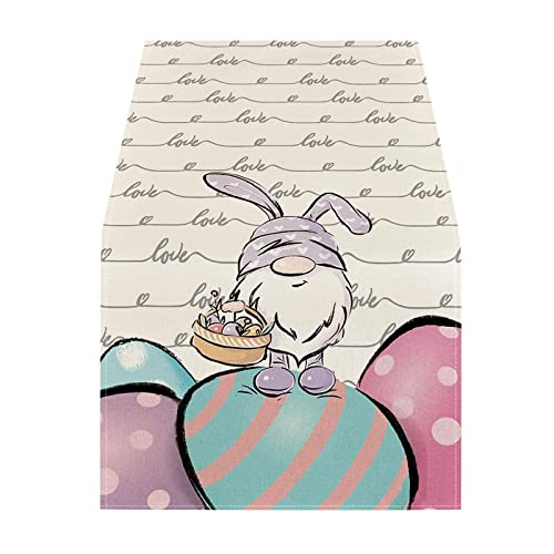 Tischläufer Ostern Frühling Tischläufer Ostertischläufer Ostereier Tischband Osterhase Tischdeko Osterndeko Frühlingdeko Tischdekoration 33x120 cm Ostern Tischdecke für Esszimmer (G-013, 33x183 cm) von Kielsjajd