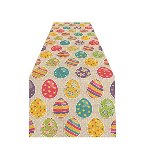 Tischläufer Ostern Frühling Tischläufer Ostertischläufer Ostereier Tischband Osterhase Tischdeko Osterndeko Frühlingdeko Tischdekoration 33x120 cm Ostern Tischdecke für Esszimmer (G-015, 33x183 cm) von Kielsjajd