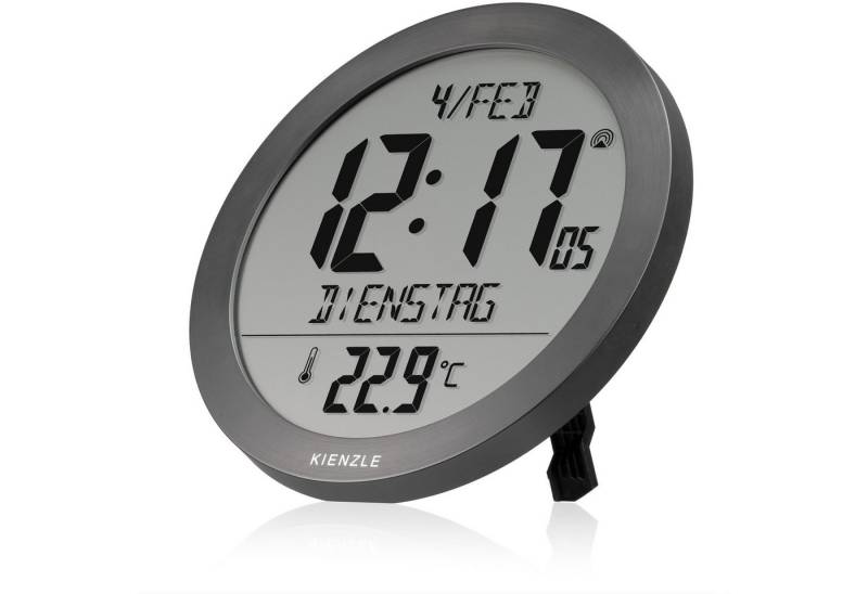 Kienzle Wanduhr KIENZLE DCF-Funkwanduhr mit Innentemperatur Anthrazit von Kienzle