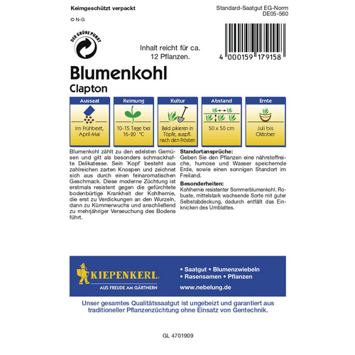 KIEPENKERL Blumenkohl oleracea var. botrytis Brassica von Kiepenkerl