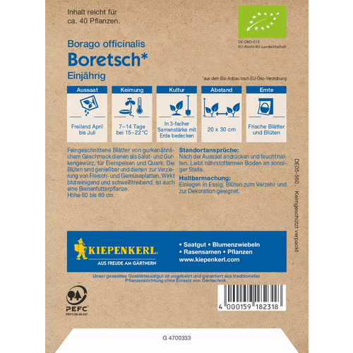 KIEPENKERL Boretsch, Borago officinalis »Linsen«, , reicht für: ca. 40 Pflanzen von Kiepenkerl