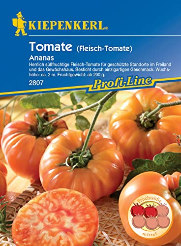 Kiepenkerl 2807 Fleisch-Tomate Ananas, bis zu 200 gr. schwere Früchte, für den geschützten Anbau im Freiland geeignet von Kiepenkerl