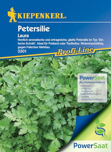 Kiepenkerl Profi-Line Petersiliensamen Laura, PowerSaat, Kräutersamen für den Garten, Pflegeleicht, Resistente Sorte, Vielseitig Verwendbar, Kräuter Samen für Garten, Beet, Balkon & Hochbeet von Kiepenkerl