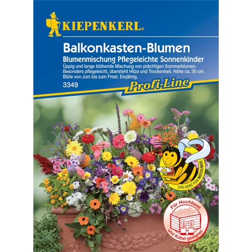 Kiepenkerl 3349 Balkonkasten-Blumen Blumenmischung Pflegeleichte Sonnenkinder (Balkonkastennsamen) von Kiepenkerl