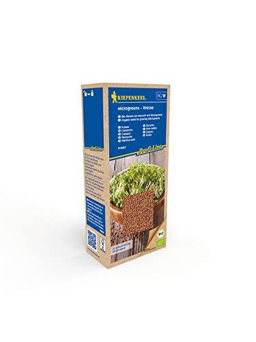 Kiepenkerl 618657, BIO Microgreens Kresse, 200gr. Maxi Pack, der Klassiker unter den frischen Sprossen, scharf-würzig, Verzehrfertig in 5 bis 10 Tagen von Kiepenkerl