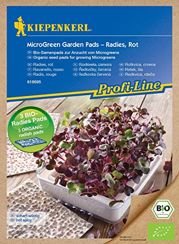 Kiepenkerl 618695, BIO Microgreen Pads Radieschen(rot), 3 Stück Nachfüllpads, kinderleichte und schnelle Aufzucht von BIO Sprossen von Kiepenkerl