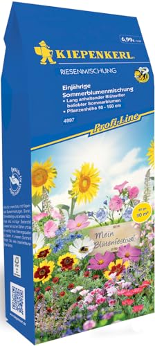 Kiepenkerl Profi-Line Blumensamen-Mischung Riesenmischung - Nahrungsquelle für Nützlinge, Wuchshöhe 50-150 cm, Sommerblumen Samen von Kiepenkerl