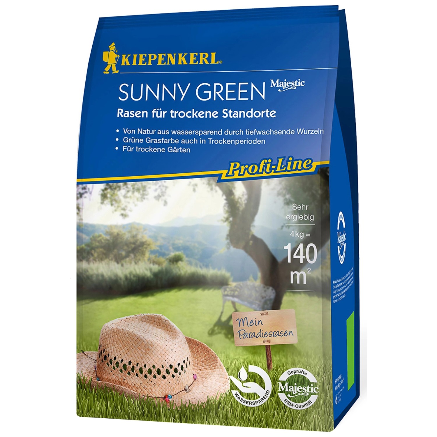 Kiepenkerl Profi-Line Rasen für trockene Standorte Sunny Green 4 kg für 140 m² von Kiepenkerl