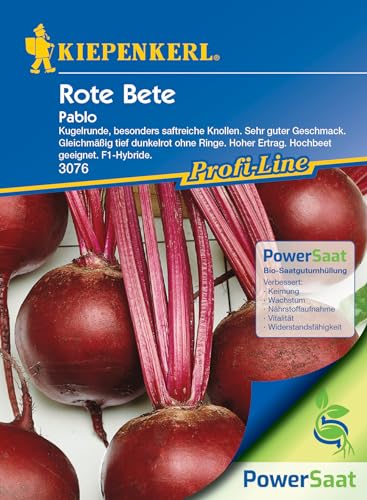 Kiepenkerl Profi-Line Rübensamen Pablo PowerSaat - Rote Bete Samen - Saatgut für ca. 200 Pflanzen - Gemüsesamen aus kontrolliertem Anbau - Premium Rübchen Samen für den Garten oder Hochbeet/Balkon von Kiepenkerl