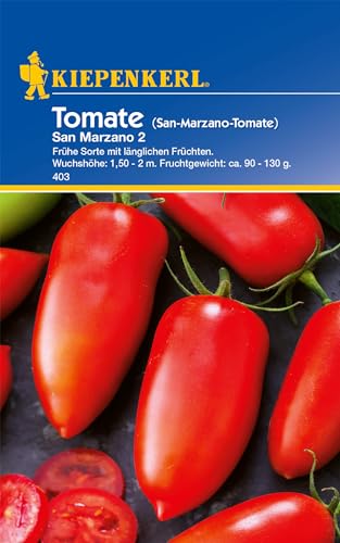 Kiepenkerl San-Marzano-Tomatensamen San Marzano 2 - Traditionelle Italienische Fleischtomate, Langlebige Gemüsesamen für Aromatische Salattomaten und Robuste Gemüseernte von Kiepenkerl