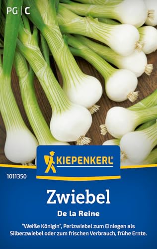 Kiepenkerl Zwiebelsamen De la Reine 1011350 - Gemüsesamen für Perlzwiebeln mit einer Wuchshöhe von 30 bis 40 cm und Inhalt für 4 bis 6 lfd. Meter - Saatgut von Kiepenkerl