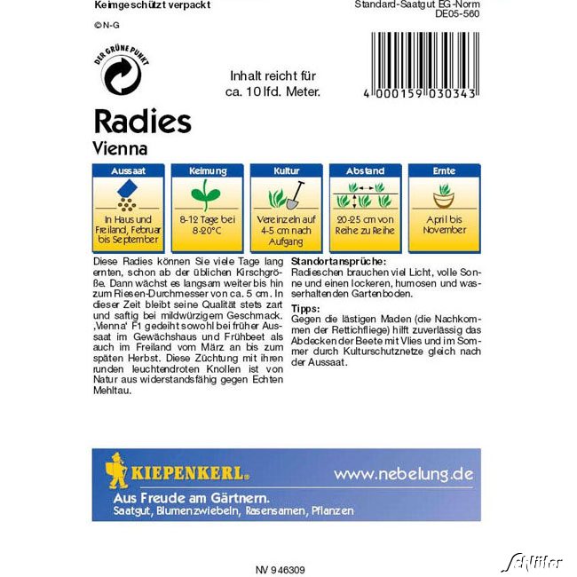 Radies &#039;Vienna&#039; Powersaat von Kiepenkerl