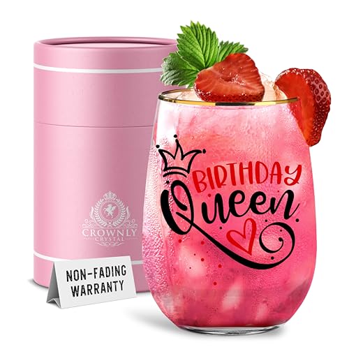 CROWNLY CRYSTAL® Personalisierte Geschenke Weingläser Mit Gravur Geburtstagsgeschenk für Frauen Geburtstagsgeschenk für Mädchen Weihnachtsgeschenke für Frauen Besondere Geschenke für Frauen von Kies