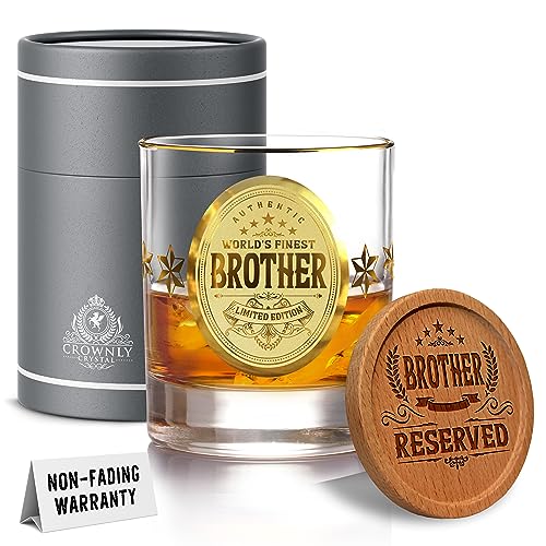 CROWNLY CRYSTAL® Weihnachtsgeschenke für Männer Whisky Gläser Geschenk Bruder Herren Geschenke für Bruder Männergeschenke Zum Geburtstag Personalisierte Geschenke Männer Geschenkset Weihnachten von CROWNLY CRYSTAL