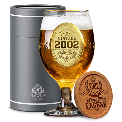 Kies®GIFT 2002 Bierglas 22. Geburstag Geschenke Für Männer Frauen Alles Gute Zum Geburtstag Bier Gläser Mann Für Männer Geschenk Geburtstagsgeschenk Für Frauen Lustige Geschenke Dekoration von Kies