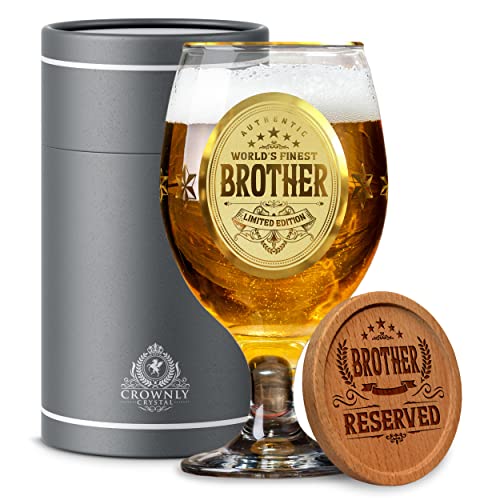 CROWNLY CRYSTAL® Personalisierte Geschenke Biergläser Weihnachtsgeschenke für Männer Bruder Geschenk Weihnachtsgeschenke Bruder Geschenk Für Bruder Zum Geburtstag Sinnvolle Geschenke für Männer von CROWNLY CRYSTAL