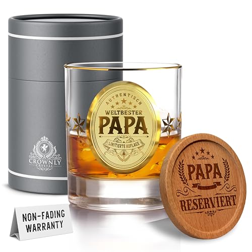 Kies CROWNLY CRYSTAL® Geschenke für Männer Personalisierte Weihnachtsgeschenke Whisky Gläser Vater Weihnachten Geburtstag von CROWNLY CRYSTAL