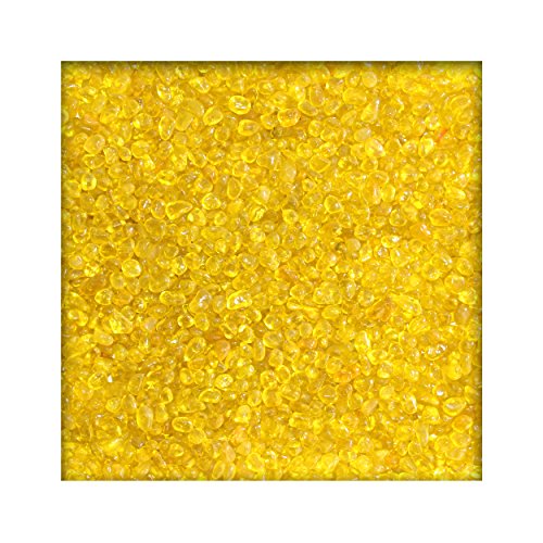 Kieskönig 1 kg Glaskies Glasgranulat Streudeko Tischdeko Dekosteine Glasdeko Nuggets 6-9mm Gelb von Kieskönig