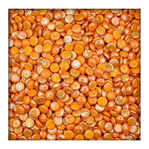 KiesKönig 2,5 kg opake Glasnuggets Glassteine Muggelsteine Mosaiksteine 17-19 mm Orange von Kieskönig