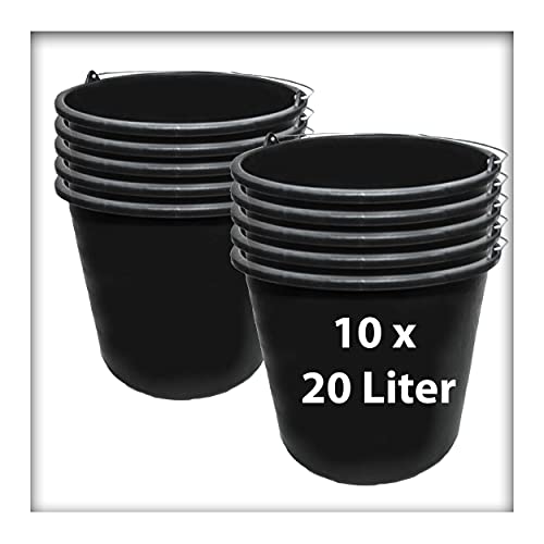 10 STK. 20 l Baueimer Zementeimer Mörteleimer Eimer mit Henkel Ernteeimer Putzeimer Wassereimer von Kieskönig