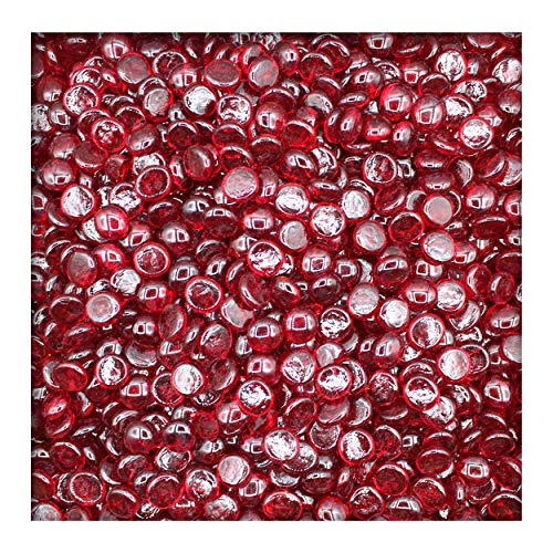 Kieskönig 500g Glasnuggets Glassteine Muggelsteine Mosaiksteine Tischdeko 17-19 mm Rubinrot von Kieskönig