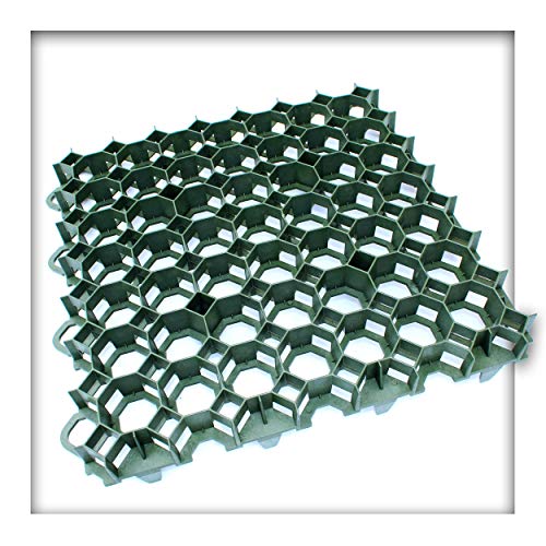 Kieskönig Rasengitter 49,2 x 49,2 x 3,7 cm Grün Rasengitterplatten Rasenwaben Rasenmatten mit Bodenkreuzen Bodenwaben 80 Stück (19,36 m²) von Kieskönig
