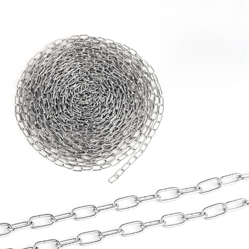 Kievano Edelstahlkette 10m × 1,5mm – Rostfreie Gliederkette mit Karabinern, Stabile Metallkette zum Aufhängen, Hundekette & Garten DIY Kievano Edelstahlkette 10m × 1,5mm – Rostfreie Gliederkette mit Karabinern, Stabile Metallkette zum Aufhängen, Hundekette & Garten DIY von Kievano