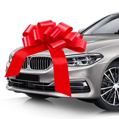 Kievano Geschenkschleife Groß 58cm – Rote Schleife Auto mit Saugnäpfen & Klebepads, Wiederverwendbar Große Schleife Geschenk für Hochzeit, Geburtstag & Weihnachten von Kievano