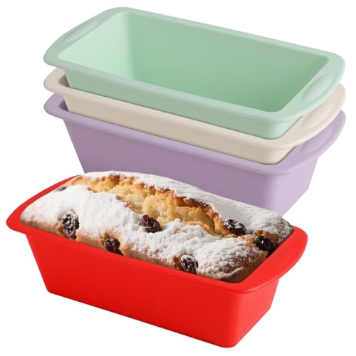 Kievano Mini Silikon Backformen Set – 4 Stück, Rechteckig, 19.2 x 9,5 x 5,5 cm – Ideal für Brot, Kuchen, Toastbrot und Desserts, geeignet für Airfryer und Backofen Kievano Mini Silikon Backformen Set – 4 Stück, Rechteckig, 19.2 x 9,5 x 5,5 cm – Ideal für Brot, Kuchen, Toastbrot und Desserts, geeignet für Airfryer und Backofen von Kievano