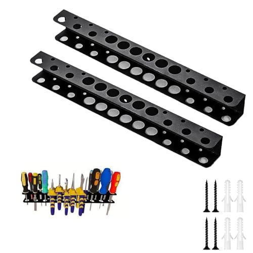 Kievano Zangenhalter Wandhalterung 2 Stück – Schraubendreher Halterung Metall 40 cm, Werkzeughalter Wand Organizer mit 18 Löchern, Platzsparender Werkzeug Wandhalter für Garage, Werkstatt & Schuppen Kievano Zangenhalter Wandhalterung 2 Stück – Schraubendreher Halterung Metall 40 cm, Werkzeughalter Wand Organizer mit 18 Löchern, Platzsparender Werkzeug Wandhalter für Garage, Werkstatt & Schuppen von Kievano