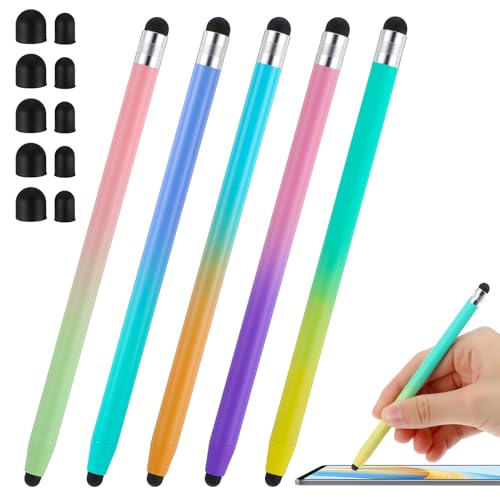 Kifmuase 5 Stück Dual-End Eingabestifte für Smartphone, Hochsensitiver kapazitiver Eingabestift für Touchscreen, Eingabestift für Tablet kompatibel mit Android, Samsung und Allen Touchscreen-Geräten von Kifmurase
