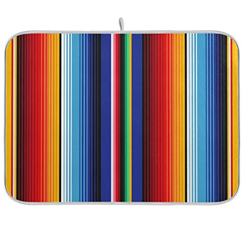 Kigai Mexikanische Serape-Decken-Abtropfmatte für Küchentheke, super saugfähig, wendbar, Abtropfgestell, Kaffee-Bar-Matte, 40,6 x 45,7 cm von Kigai