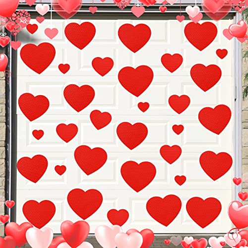 30 Stück große Valentinstag rote Herzen Garagentor Magnete Valentinstag Kühlschrankmagnete rote Herz Magnete Abnehmbare Indoor Outdoor Valentinstag Magnete für Kühlschrank Garagentor Auto Dekor von Kigeli