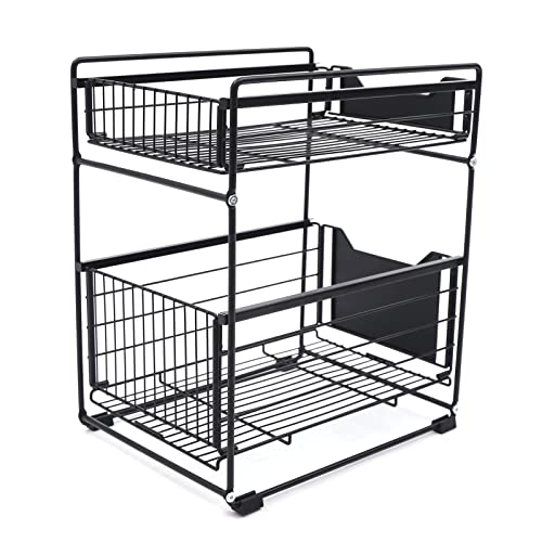 2-Etagen Unterschrank Organizer, Schwarz Spülschrank Organizer mit Anti-Rutschfüßen, Ausziehbare Korbauszug Unterschrankregal Küchenregal Unter Waschbecken Regal für Küche, Bäder 2-Etagen Unterschrank Organizer, Schwarz Spülschrank Organizer mit Anti-Rutschfüßen, Ausziehbare Korbauszug Unterschrankregal Küchenregal Unter Waschbecken Regal für Küche, Bäder von KigerNee
