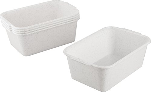 Kigima Aufbewahrungskorb 25x16x7cm 4L 5er Set – Allzweckkorb aus robustem Plastik (BPA-frei) – Aufbewahrungsbox für Küche & Bad – Haushaltskorb zur Aufbewahrung – Korb für Aufbewahrung – Granit von Kigima