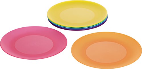 Kigima Flache Teller Regenbogen Mehrweg Durchmesser Dm: 25Cm (8 STK) Mehrfarbig von Kigima