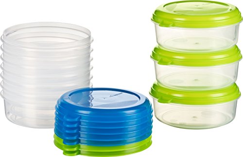 Kigima Gefrierdosen 12x0,125L rund Grün & Blau – Vorratsdosen mit Deckel luftdicht – Transparente Frischhaltedosen – Aufbewahrungsbox Küche für Mealprep & Organisation – Austrian Quality von Kigima