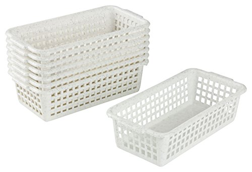 Kigima Aufbewahrungskorb 20x10x5,5cm 0,7L 8er Set – Allzweckkorb aus robustem Plastik (BPA-frei) – Aufbewahrungsbox für Küche & Bad – Haushaltskorb zur Aufbewahrung – Korb für Aufbewahrung – Granit von Kigima