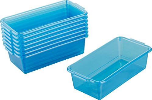 Kigima Aufbewahrungskorb 20x10x5,5cm 0,7L 8er Set – Allzweckkorb aus robustem Plastik (BPA-frei) – Aufbewahrungsbox für Küche & Bad – Haushaltskorb zur Aufbewahrung – Korb für Aufbewahrung – Blau von Kigima