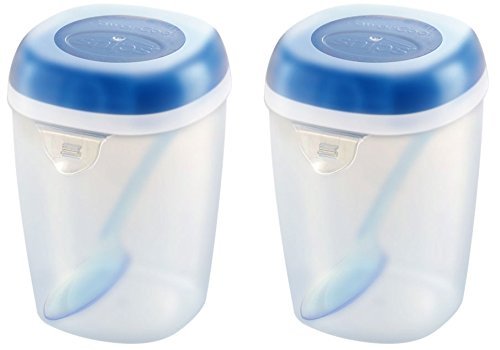 Kigima Joghurtbehälter to Go mit Kühlakku und Löffel 2er Set blau von Kigima