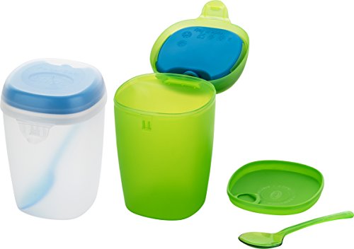 Kigima Joghurtbehälter to Go mit Kühlakku und Löffel 2er Set grün/transparent von Kigima