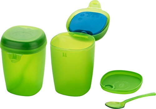 Kigima Joghurtbehälter to Go mit Kühlakku und Löffel 2er Set grün von Kigima