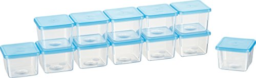 Kigima Mini-Gefrierdosen 12x02,08L rechteckig Hellbllau – Vorratsdosen mit Deckel luftdicht – Frischhaltedosen mit Deckel – Aufbewahrungsbox Küche für Mealprep & Organisation – Austrian Quality von Kigima
