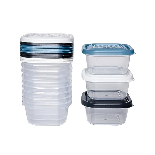 Kigima Mini-Gefrierdosen 12x0,3L quadratisch Bunt – Vorratsdosen mit Deckel luftdicht – Frischhaltedosen mit Deckel – Aufbewahrungsbox Küche für Mealprep & Organisation – Made in EU von Kigima