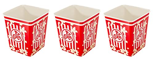 Kigima Popcorn Becher 3 Liter wiederwendbar 3er Set rot-weiß von Kigima