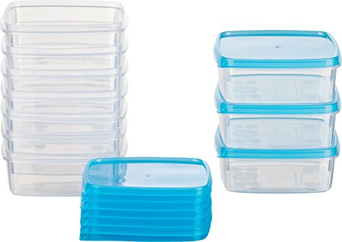 Kigima Mini-Gefrierdosen 10x0,3L quadratisch Hellbllau – Vorratsdosen mit Deckel luftdicht – Frischhaltedosen mit Deckel – Aufbewahrungsbox Küche für Mealprep & Organisation – Austrian Quality von Kigima