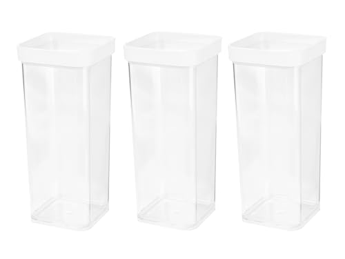 Kigima Vorratsbehälter 3er Set - Luftdichte, stapelbare Vorratsdosen, je 1,5 Liter - Ideale Aufbewahrung für trockene Lebensmittel, BPA-frei von Kigima