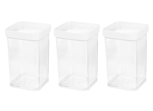 Kigima Vorratsbehälter 3er Set - Luftdichte, stapelbare Vorratsdosen, je 1 Liter - Ideale Aufbewahrung für trockene Lebensmittel, BPA-frei von Kigima